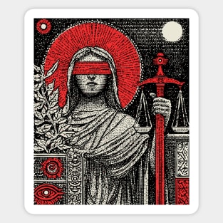 Justice Karmic Balance Tarot Design Sticker